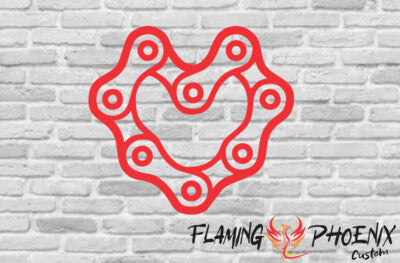 Vinyl sticker chain heart