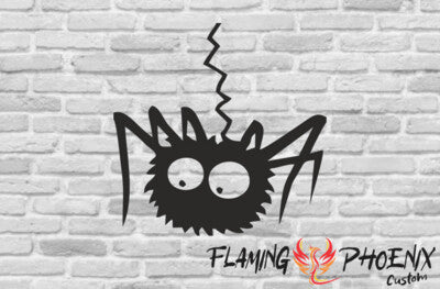 Vinyl sticker hanging spider