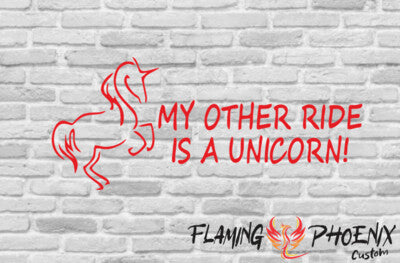 Vinyl sticker My other ride is a unicorn