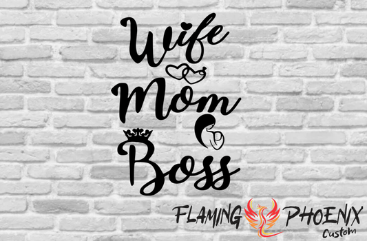Vinyl sticker Wife Mom Boss