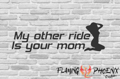 Vinyl sticker My other ride is your mom