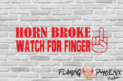 Vinyl sticker Horn broke watch for finger