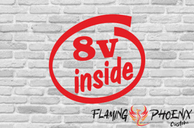 Vinyl sticker 8v inside
