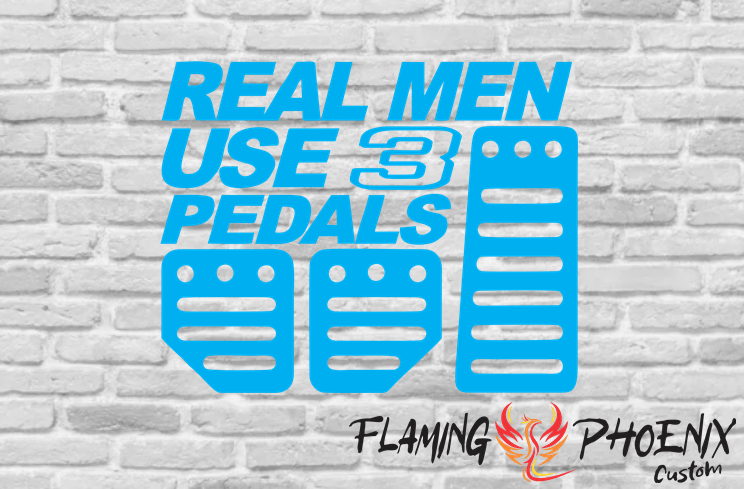 Vinyl sticker Real men use 3 pedals