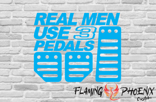 Vinyl sticker Real men use 3 pedals
