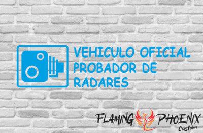 Vinyl sticker Vehículo oficial probador de radares