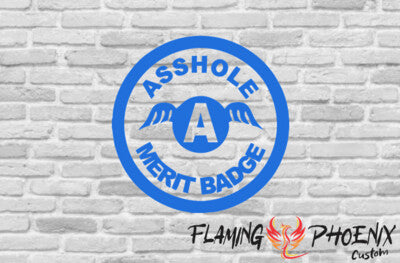 STICKER ASSHOLE MERIT BADGE