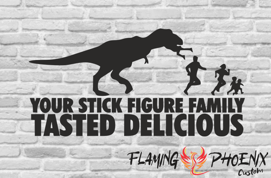 Vinyl sticker Your stick figure family tasted delicious