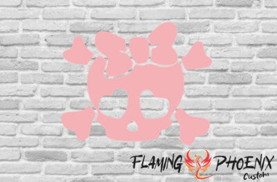 Vinyl sticker skull with bow