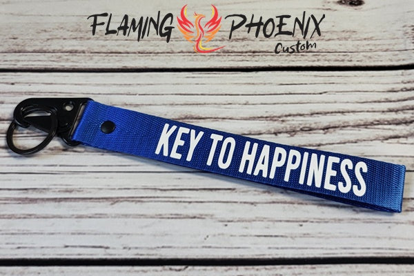 Key To Happiness strap keychain