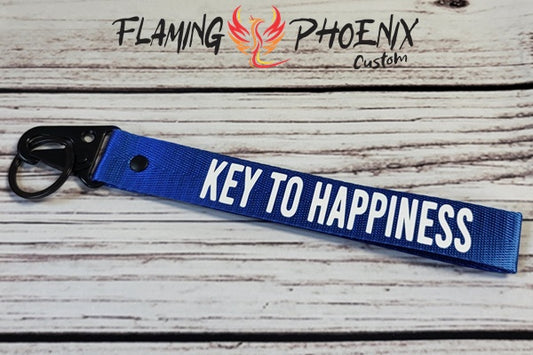 Key To Happiness strap keychain