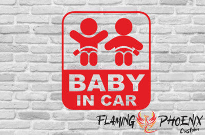 Vinyl sticker Baby In Car 2 Babies