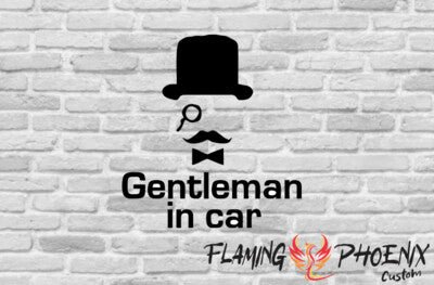 Vinyl sticker Gentleman in car