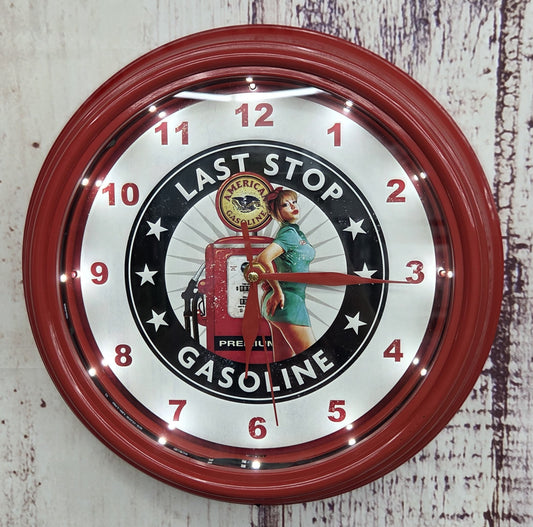 Last Stop Gas Led Clock