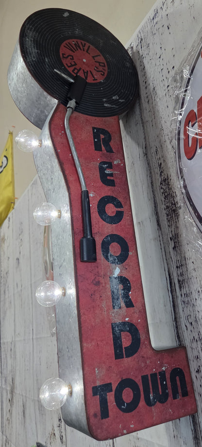 Record Town Led Sign
