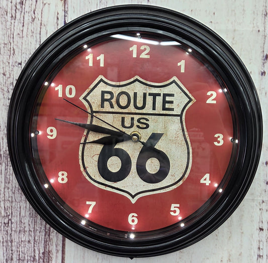 Route 66 Led Clock