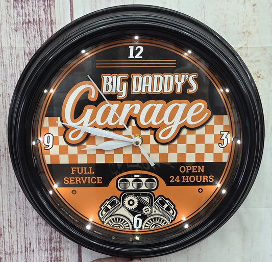 Big Daddy's Garage Led Clock