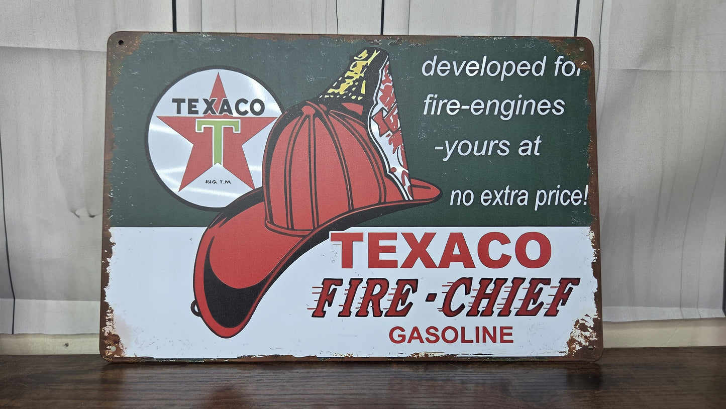 Texaco fire-chief Metal Sign