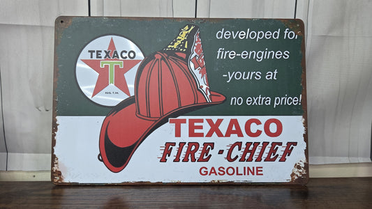 Texaco fire-chief Metal Sign