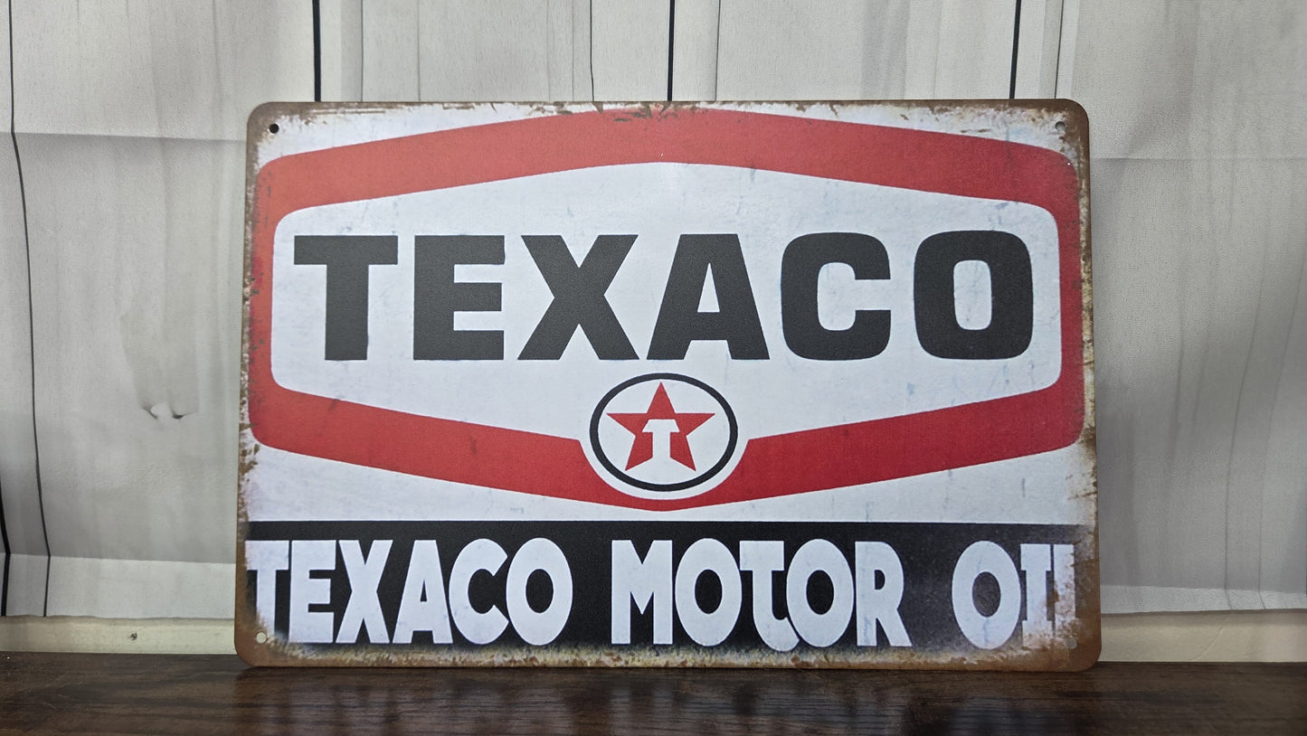 Texaco Motor Oil Metal Sign