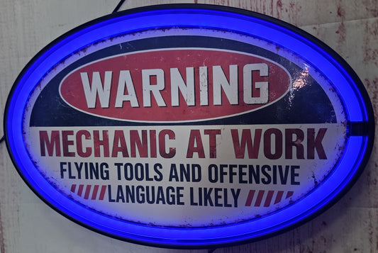 Warning Mechanic at work led oval