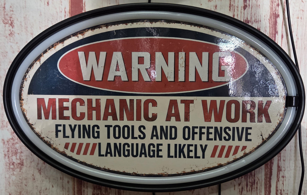 Warning Mechanic at work led oval