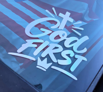 STICKER GOD FIRST