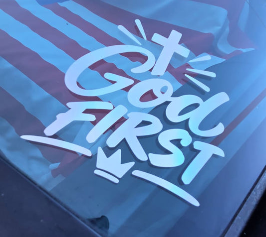 STICKER GOD FIRST