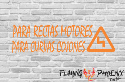 STICKER PARA RECTAS MOTORES, PARA CURVAS COJONES