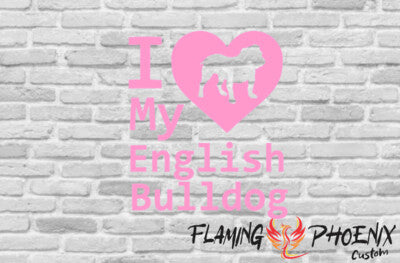 STICKER I LOVE MY ENGLISH BULLDOG