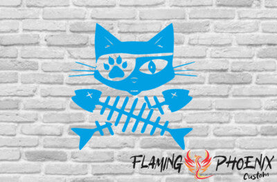 STICKER CAT WITH FISH SKINS