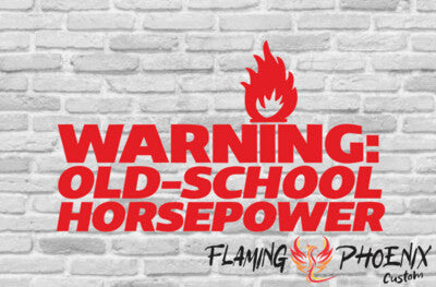 STICKER WARNING OLD-SCHOOL HORSEPOWER