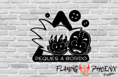 STICKER PEQUES A BORDO GOKU Y KRILLIN