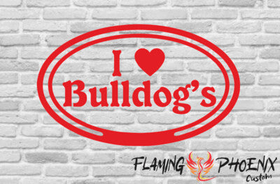 STICKER I LOVE BULLDOGS