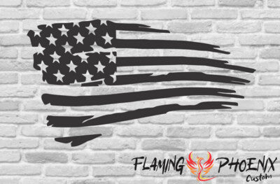 STICKER TORN USA FLAG