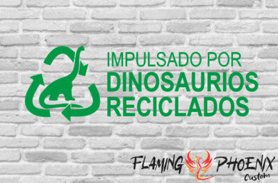 STICKER IMPULSADO POR DINOSAURIOS RECICLADOS