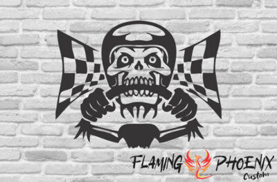 STICKER FLAG PILOT SKULL