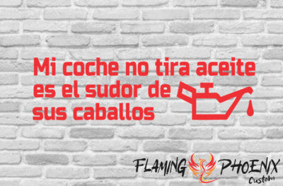STICKER MI COCHE NO TIRA ACEITE
