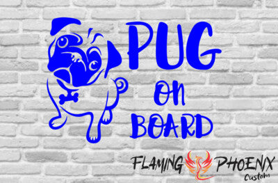 STICKER PUG ON BOARD