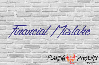 Vinyl sticker Financial mistake fine