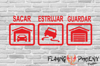STICKER SACAR, ESTRUJAR, GUARDAR