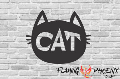 STICKER CAT HEAD WITH TEXT