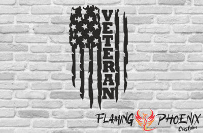 STICKER VETERAN US FLAG