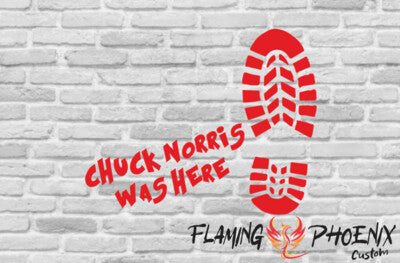 STICKER CHUCK NORRIS WAS HERE
