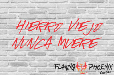 STICKER HIERRO VIEJO NUNCA MUERE TINTA